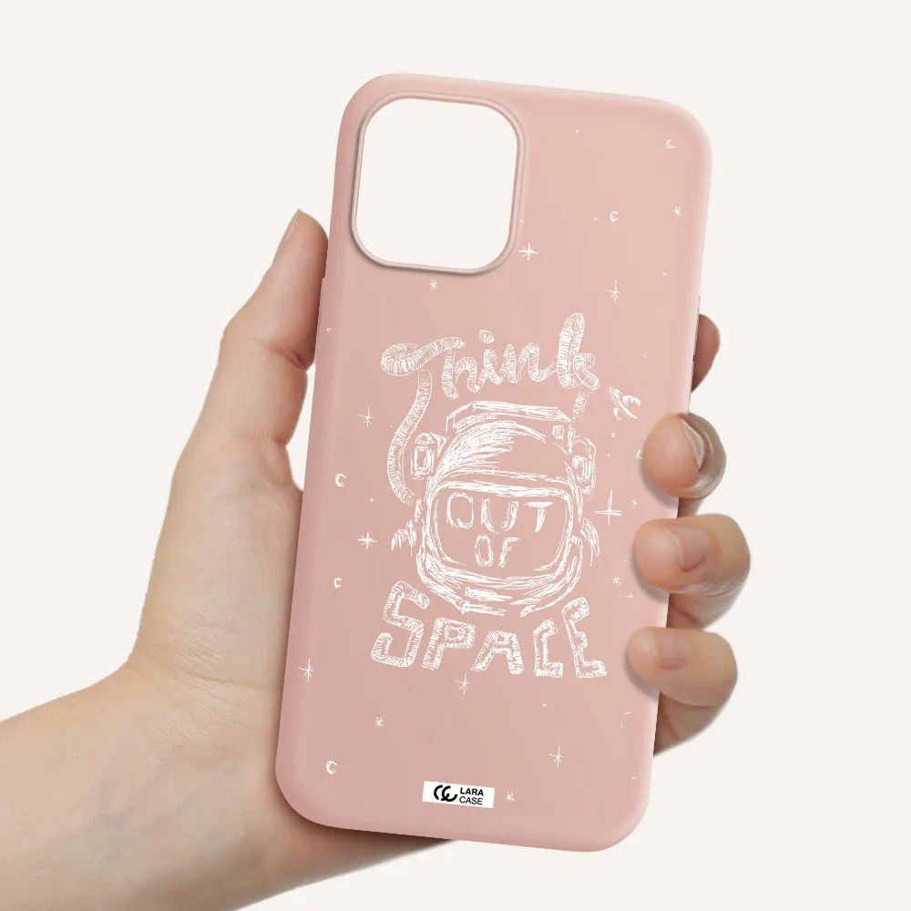 Think Out Of Space Apple iPhone 12 pro max Silicone pastel pink Case