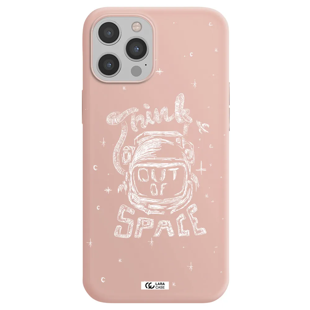 Think Out Of Space Apple iPhone 12 pro Silicone pastel pink Case