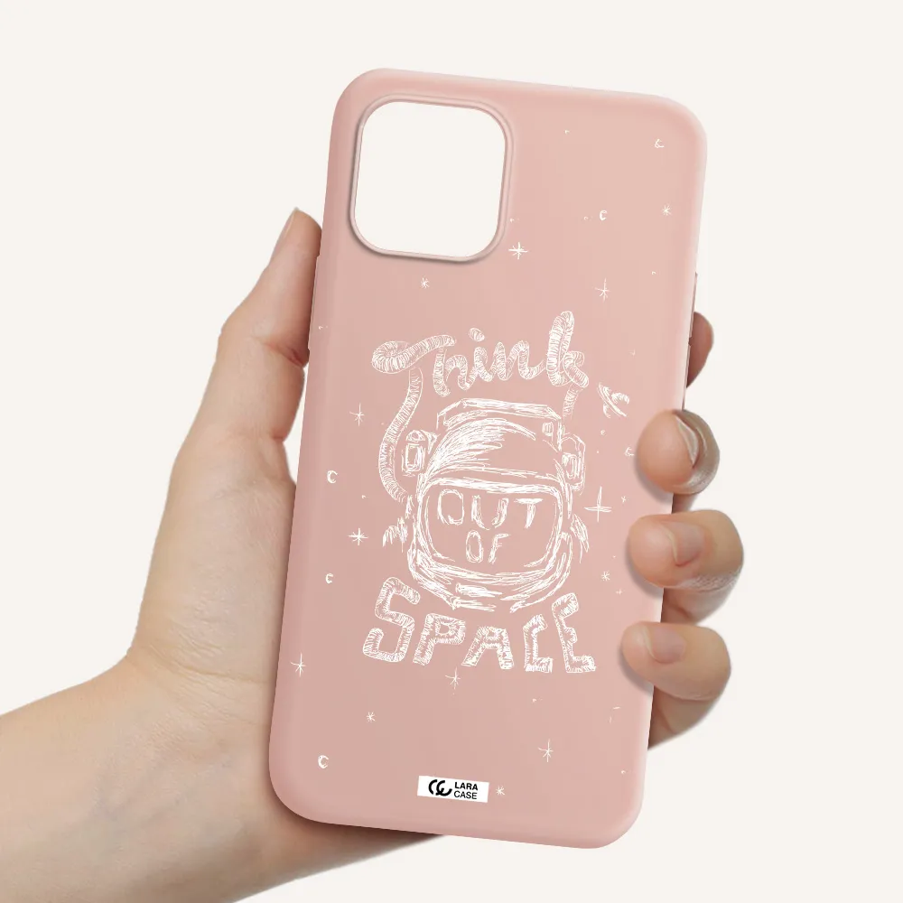 Think Out Of Space Apple iPhone 12 Silicone pastel pink Case