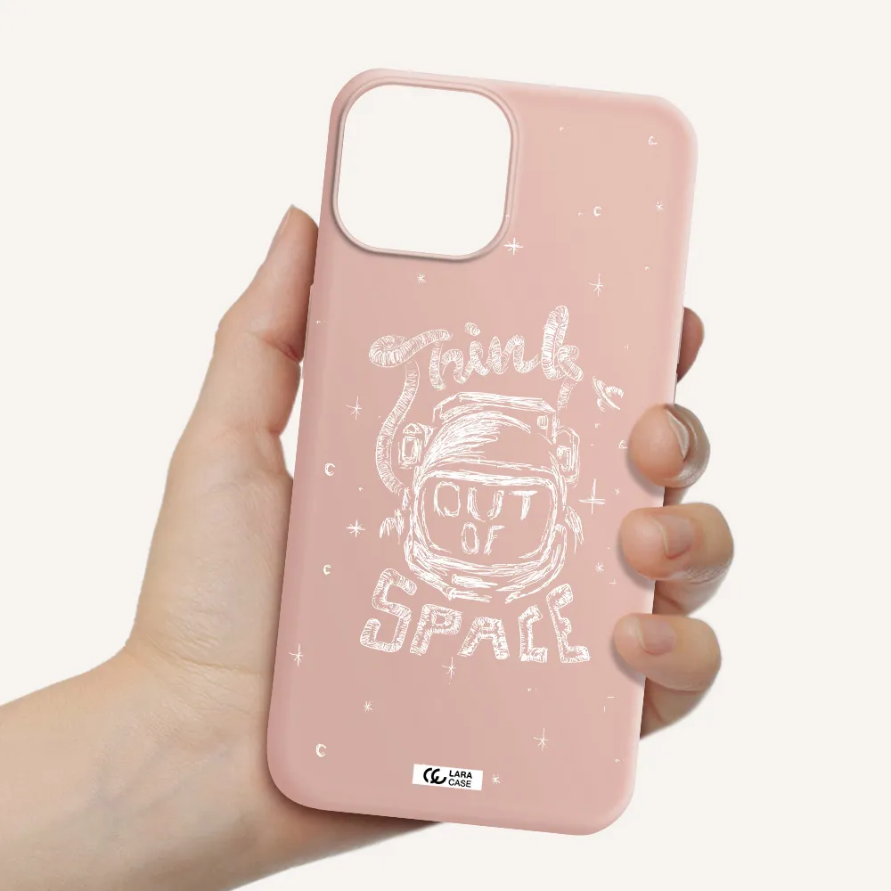 Think Out Of Space Apple iPhone 13 Silicone pastel pink Case