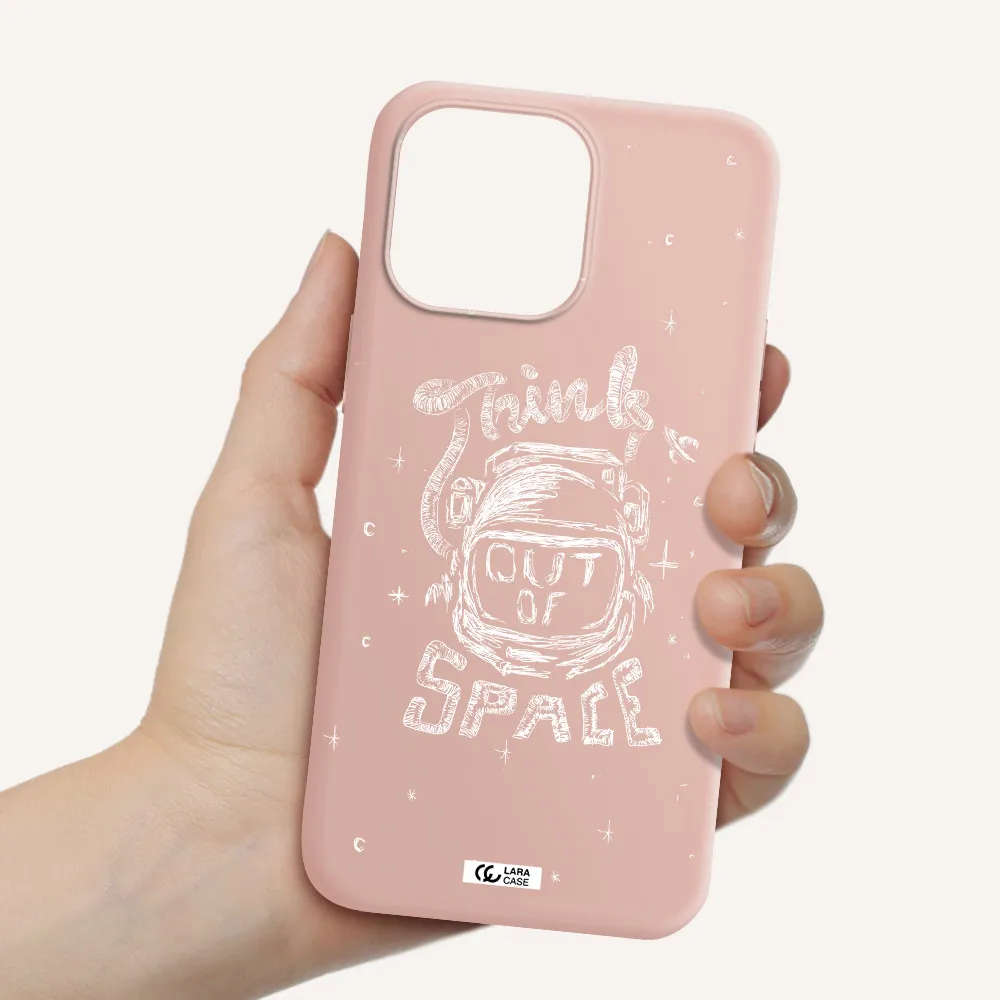 Think Out Of Space Apple iPhone 14 pro max Silicone pastel pink Case