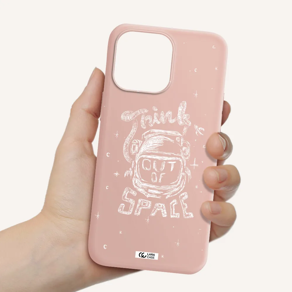 Think Out Of Space Apple iPhone 14 pro Silicone pastel pink Case