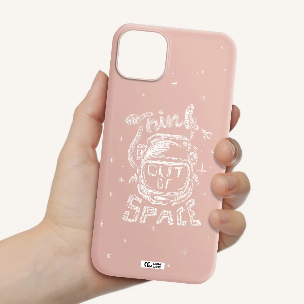 Think Out Of Space Apple iPhone 14 Silicone pastel pink Case