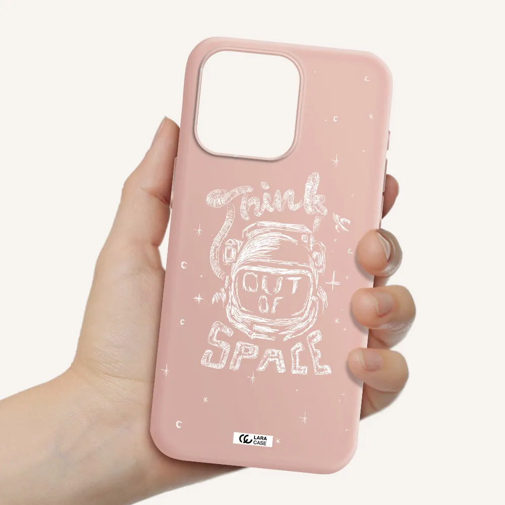 Think Out Of Space Apple Iphone 15 Pro max Silicone pastel pink Case
