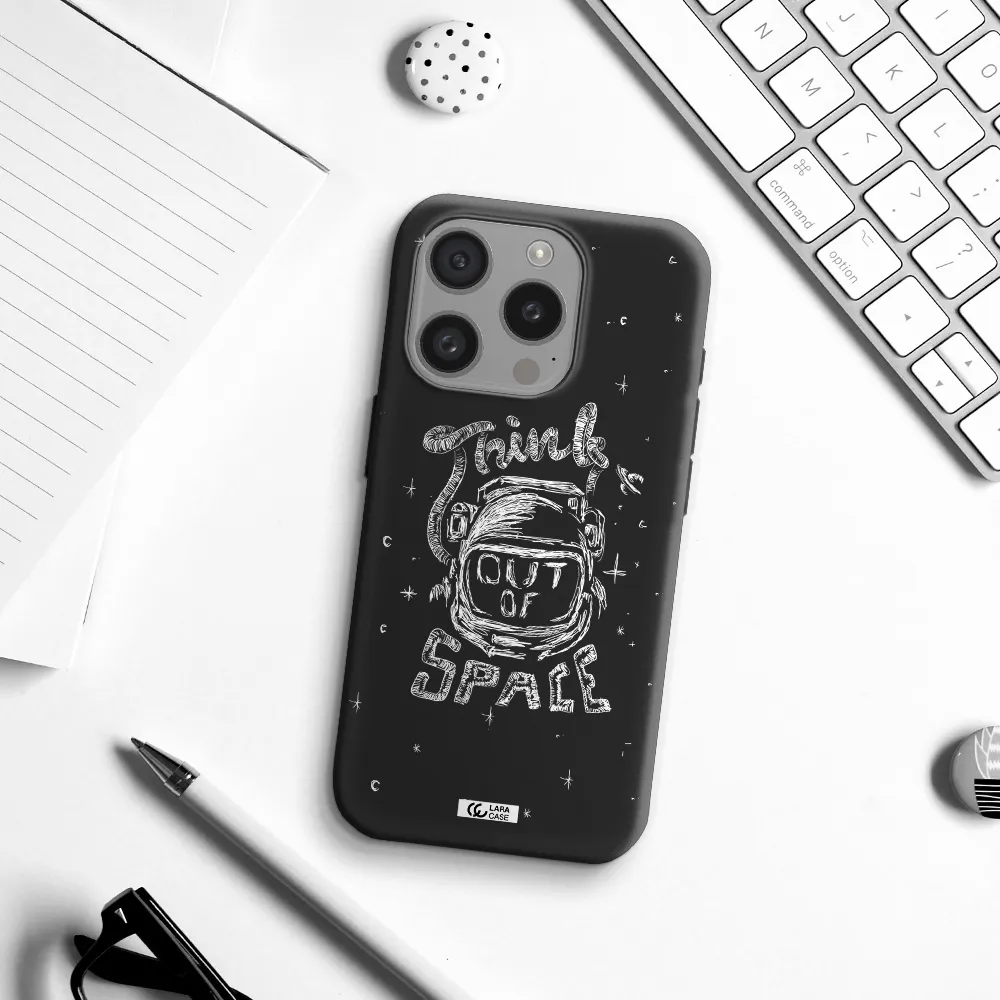 Think Out Of Space Apple Iphone 15 Pro Silicone Black Case