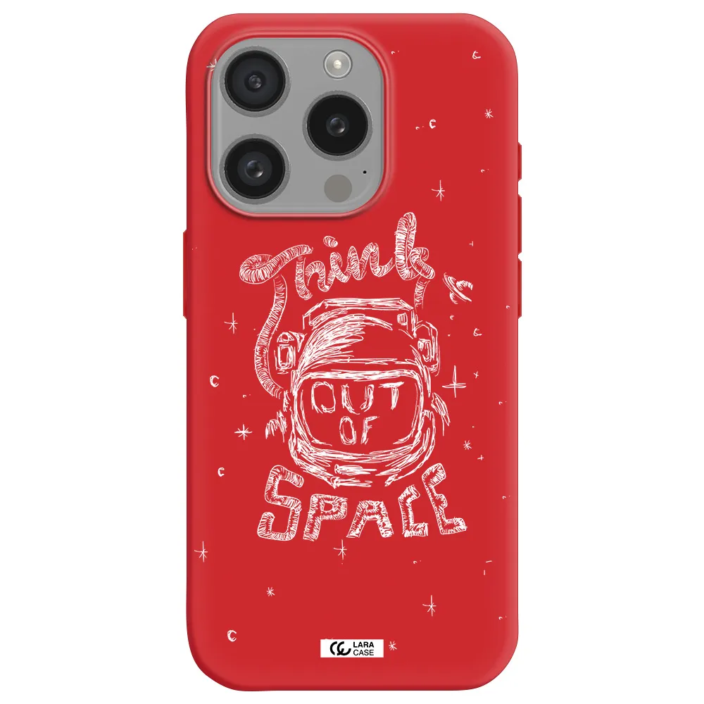Think Out Of Space Apple Iphone 15 Pro Silicone Imperial Red Case