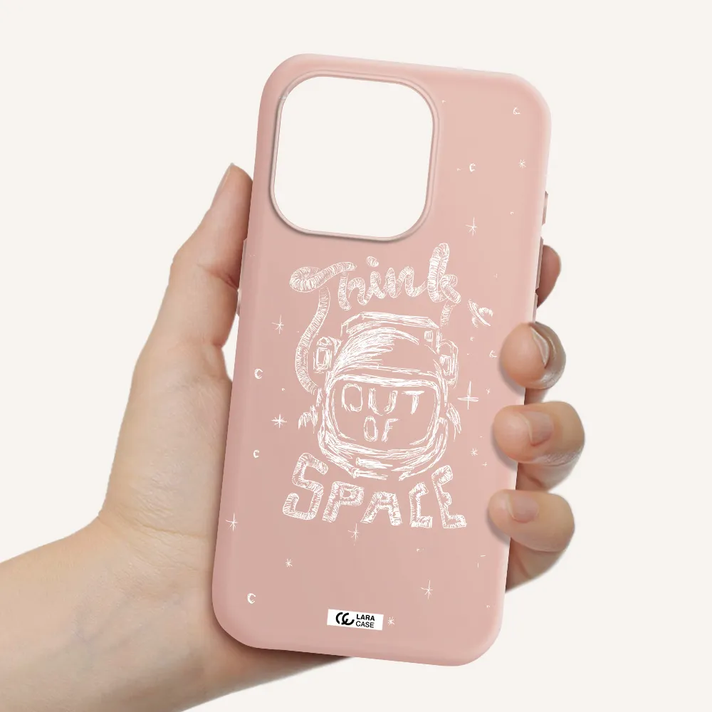 Think Out Of Space Apple Iphone 15 Pro Silicone Pastel Pink Case