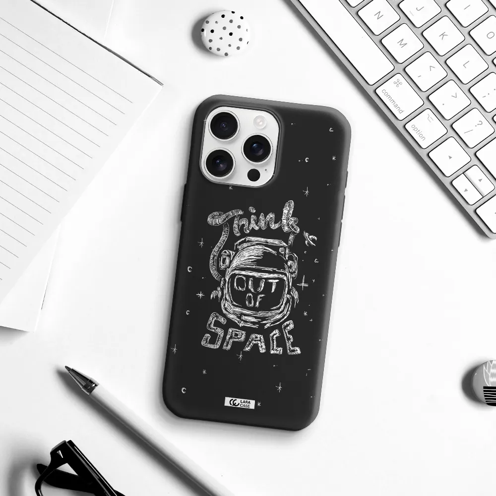 Think Out Of Space Apple Iphone 16 Pro Max Silicone Black Case