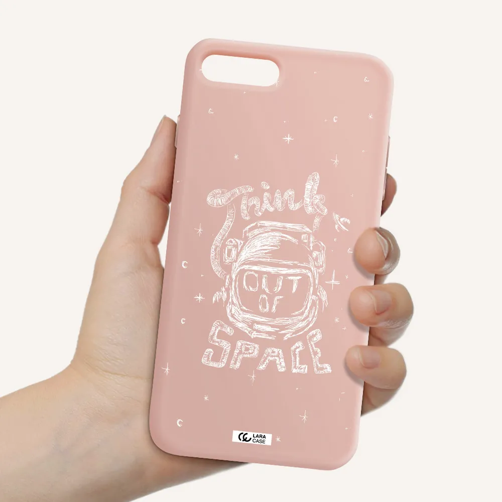 Think Out Of Space Apple iPhone 8 plus Silicone pastel pink Case