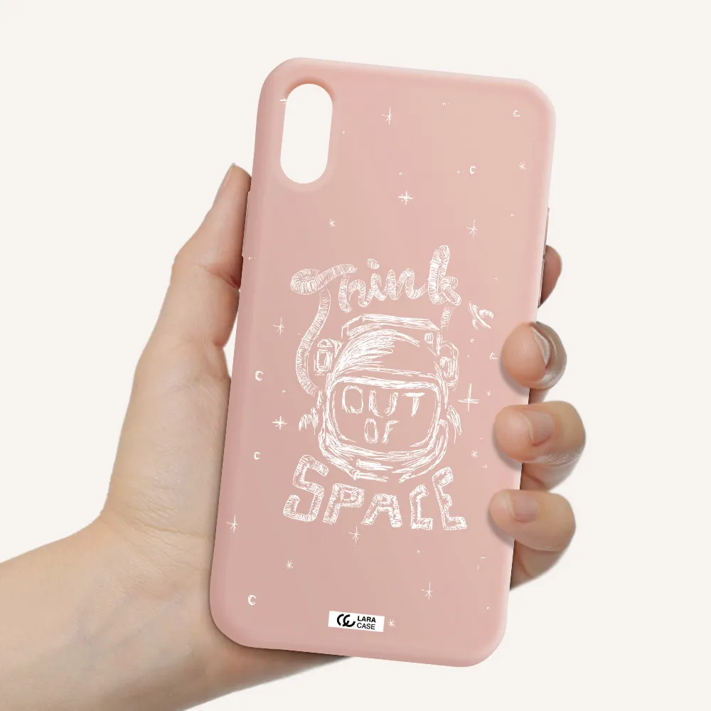 Think Out Of Space Apple iPhone XS Silicone pastel pink Case