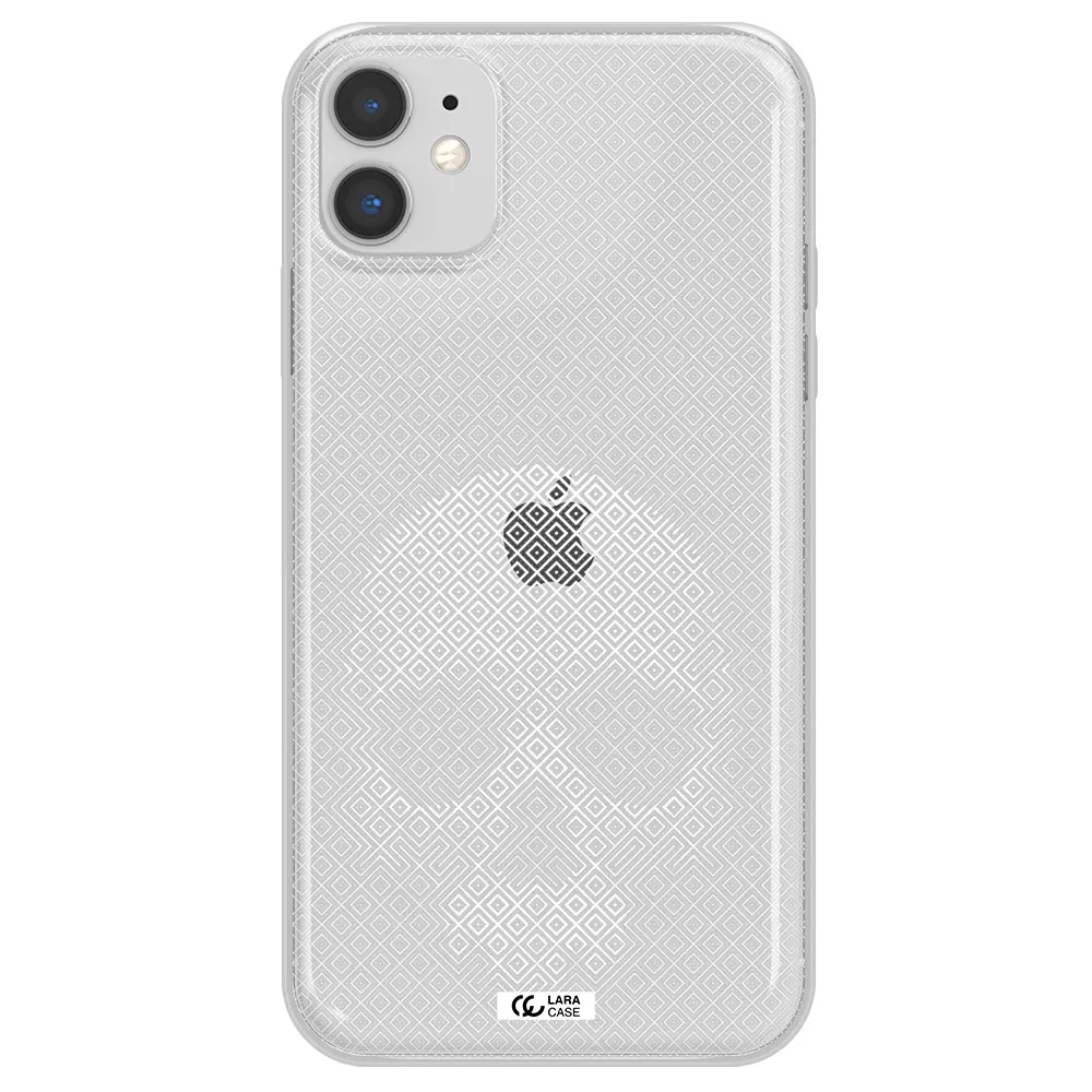 Skull Line Pattern Apple iPhone 11 Clear TPU Case