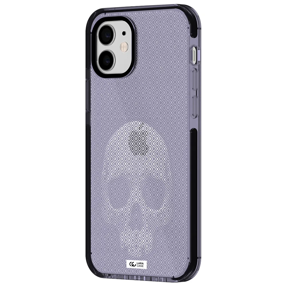Skull Line Pattern Apple iPhone 11 impact Lilac Case