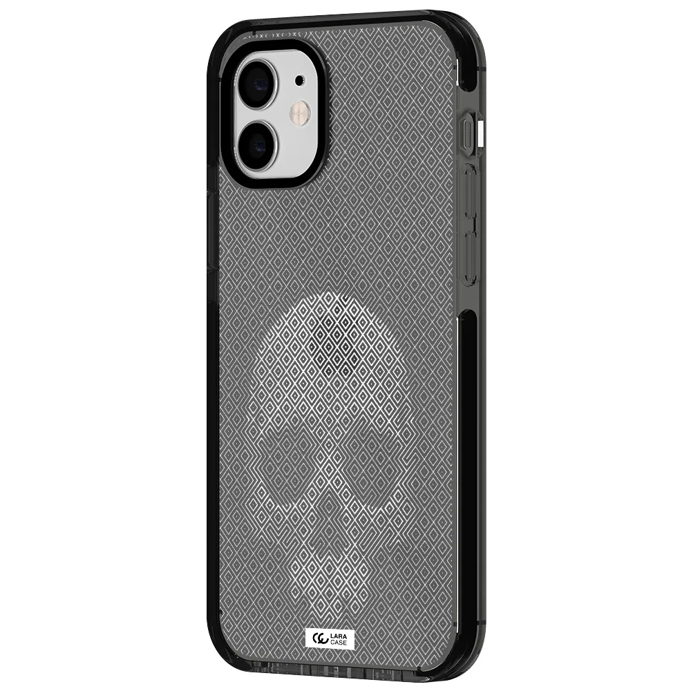 Skull Line Pattern Apple iPhone 11 impact Smoke Black Case