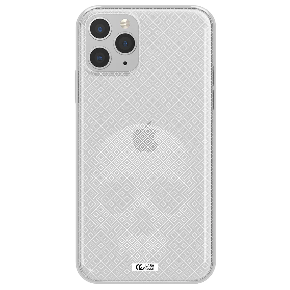 Skull Line Pattern Apple iPhone 11 pro Clear TPU Case