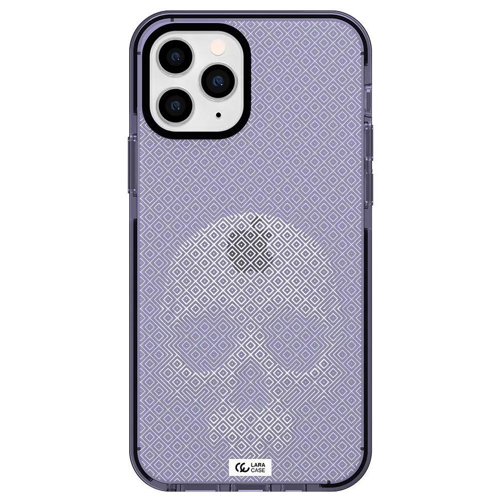 Skull Line Pattern Apple iPhone 11 pro max impact Lilac Case
