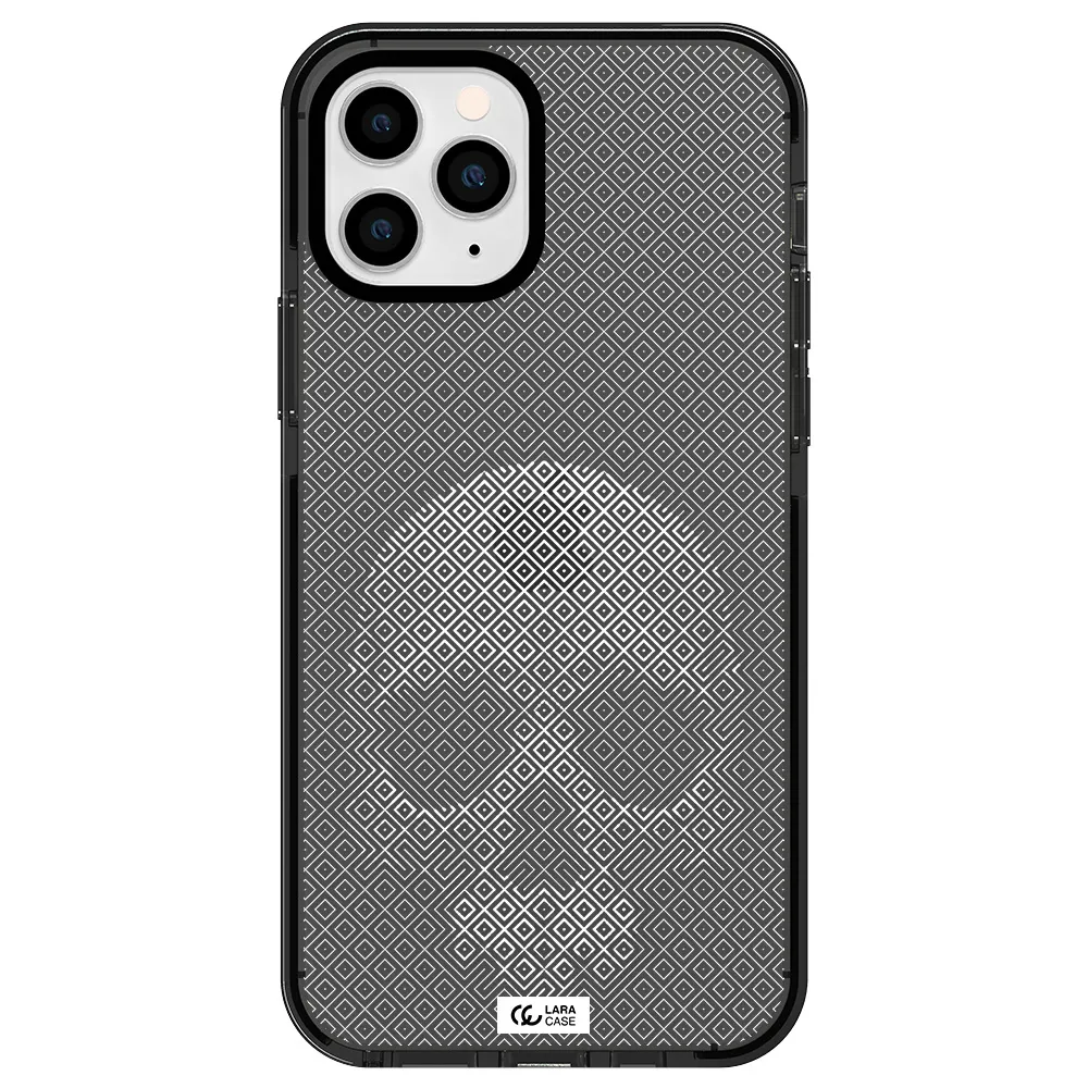 Skull Line Pattern Apple iPhone 11 pro max impact Smoke Black Case