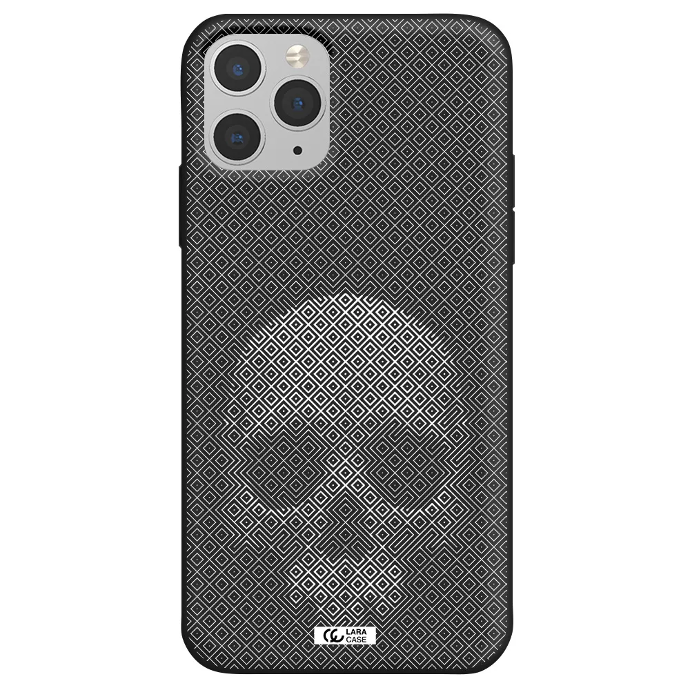 Skull Line Pattern Apple iPhone 11 pro max Silicone black Case