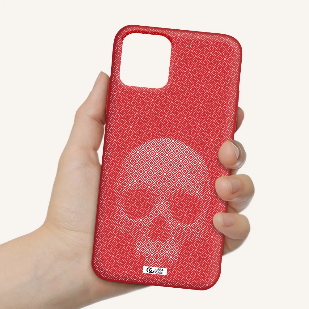 Skull Line Pattern Apple iPhone 11 pro max Silicone Imperial Red Case