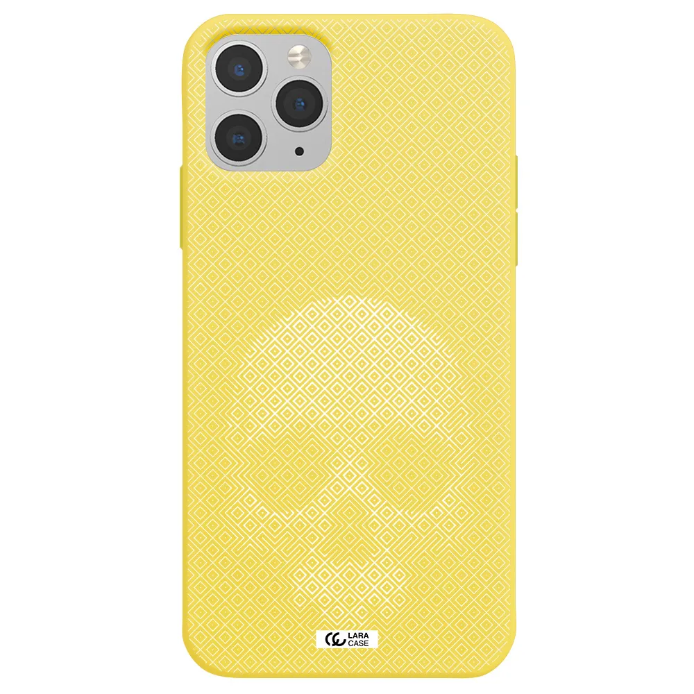 Skull Line Pattern Apple iPhone 11 pro Silicone canary yellow Case