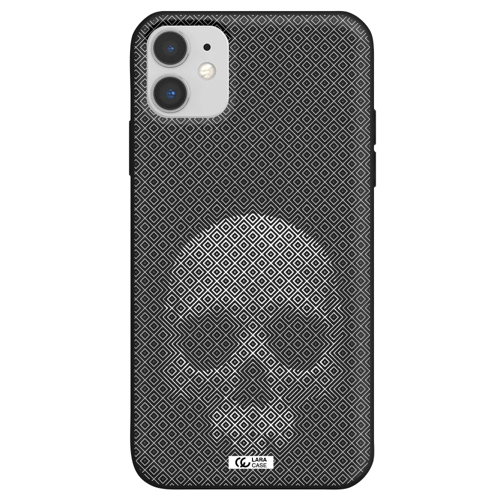 Skull Line Pattern Apple iPhone 11 Silicone black Case
