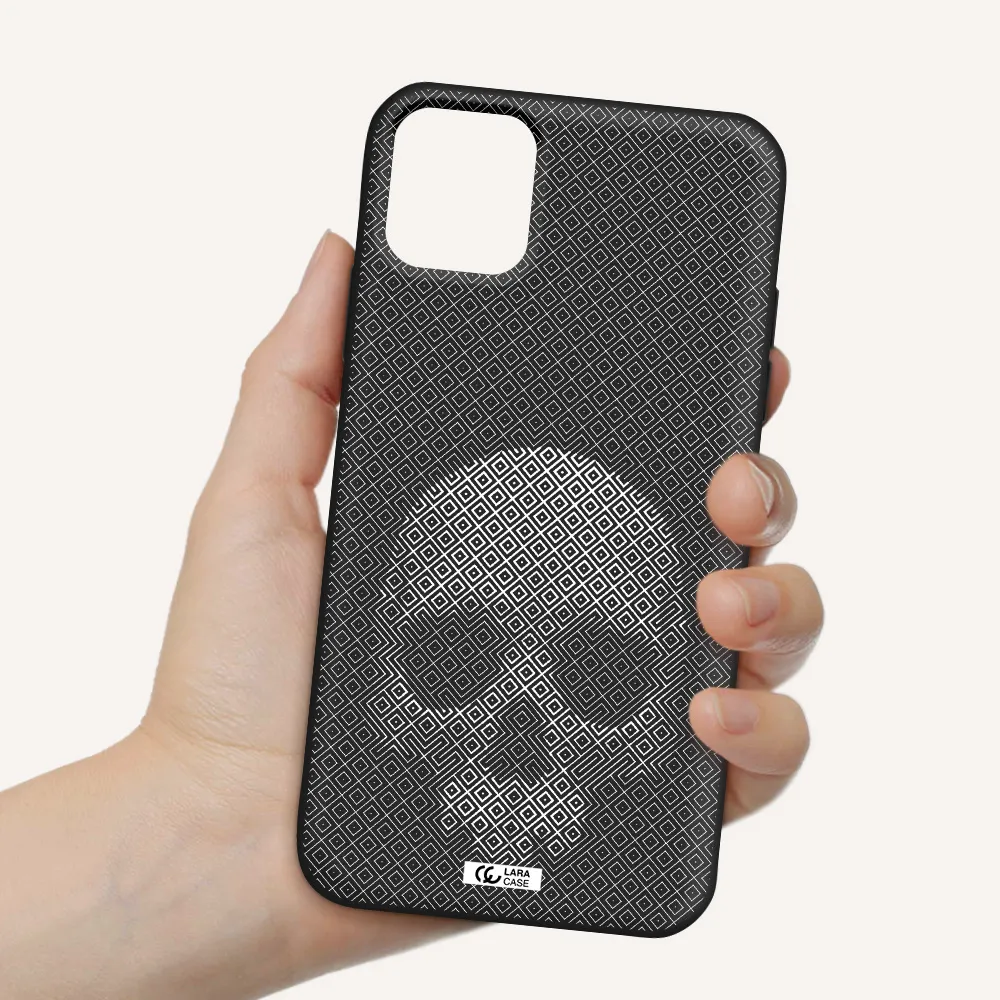 Skull Line Pattern Apple iPhone 11 Silicone black Case