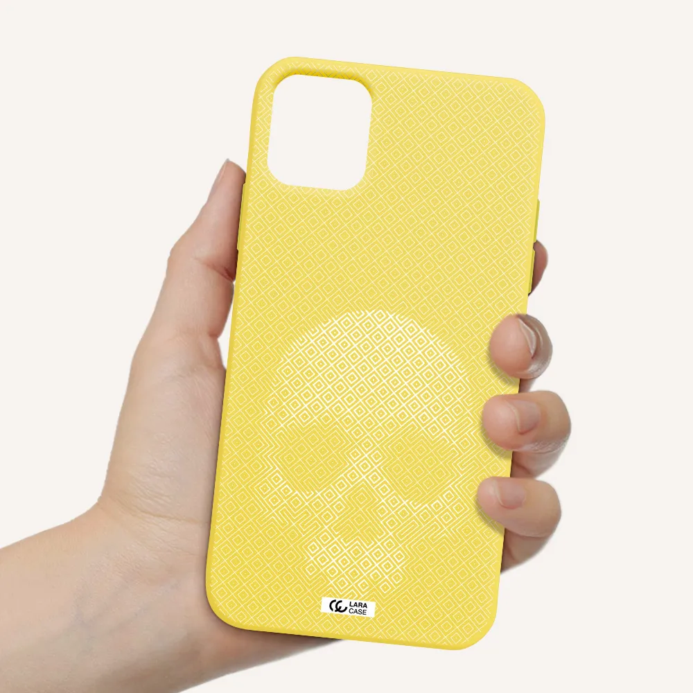 Skull Line Pattern Apple iPhone 11 Silicone canary yellow Case