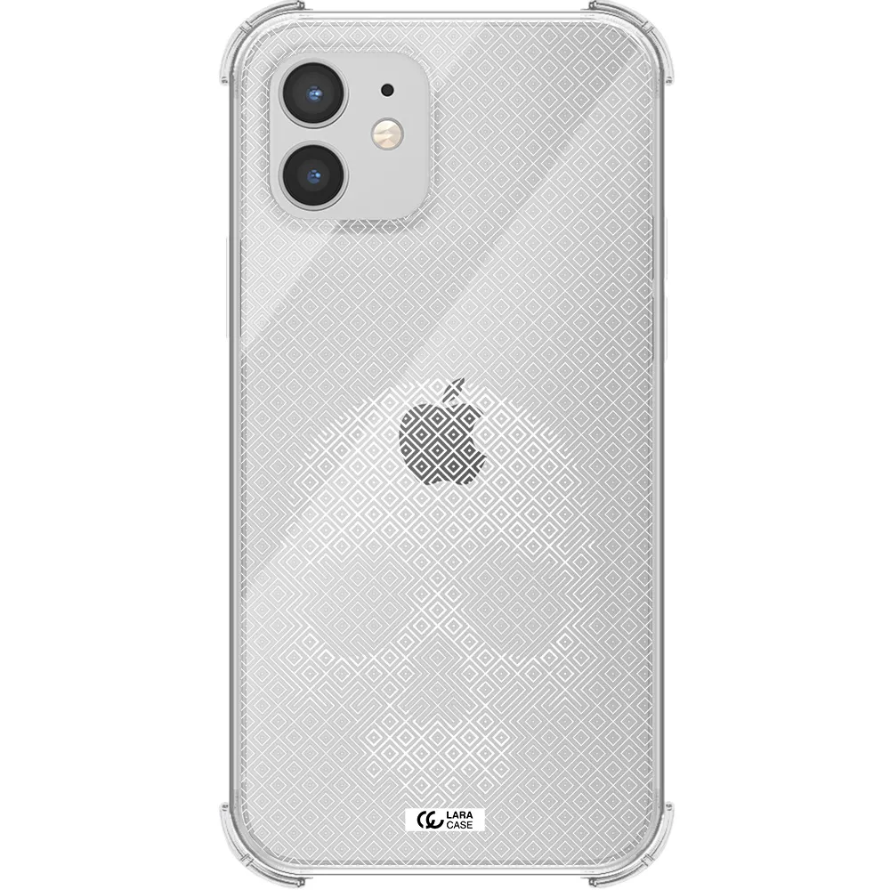 Skull Line Pattern Apple iPhone 12 Clear PC Case
