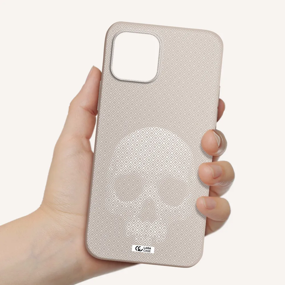 Skull Line Pattern Apple iPhone 12 mini Silicone Stone Case