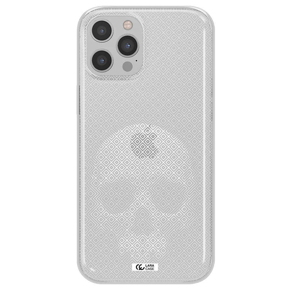 Skull Line Pattern Apple iPhone 12 pro Clear TPU Case