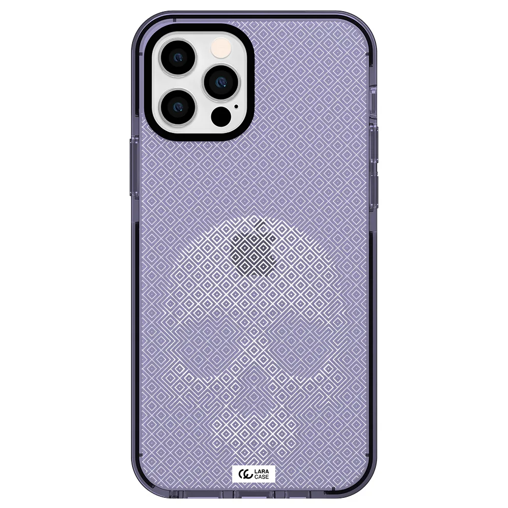 Skull Line Pattern Apple iPhone 12 pro impact Lilac Case