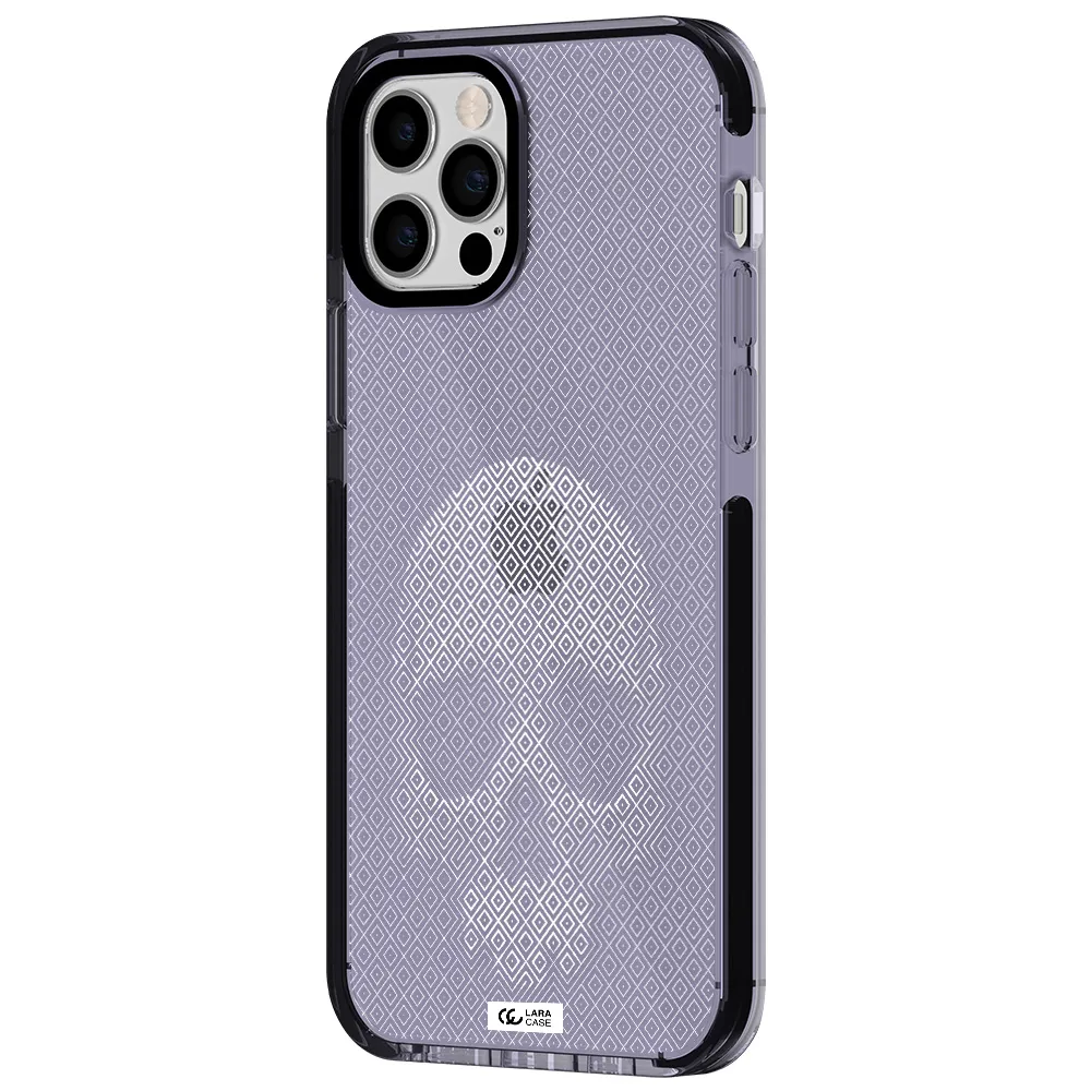 Skull Line Pattern Apple iPhone 12 pro impact Lilac Case