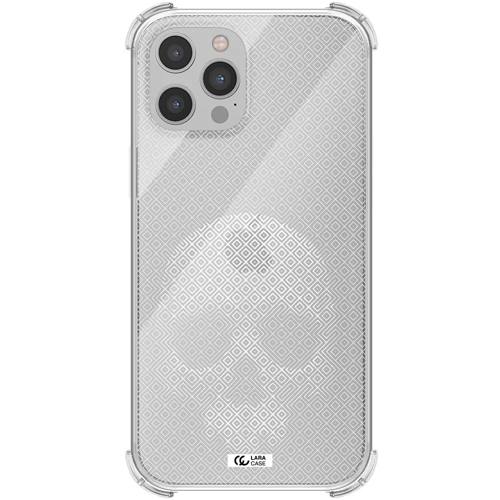 Skull Line Pattern Apple iPhone 12 pro max Clear PC Case