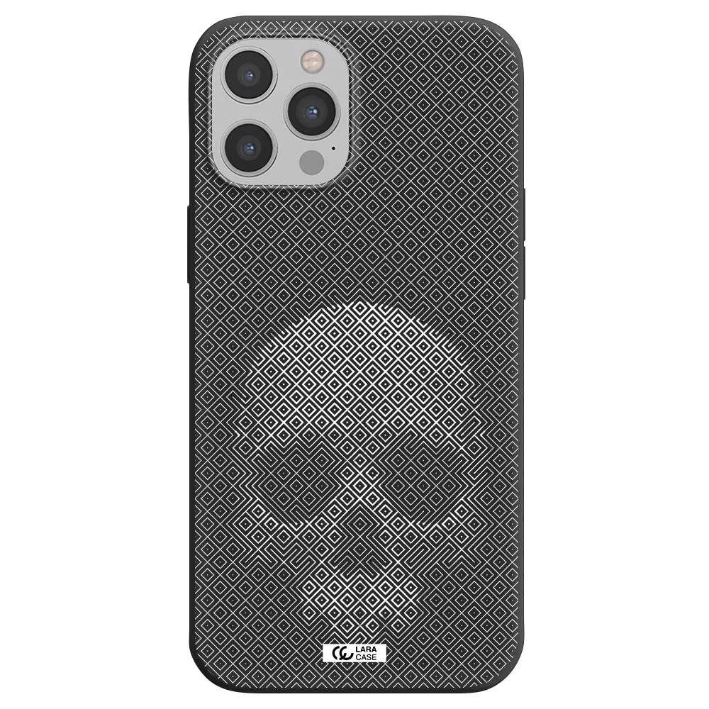 Skull Line Pattern Apple iPhone 12 pro max Silicone black Case