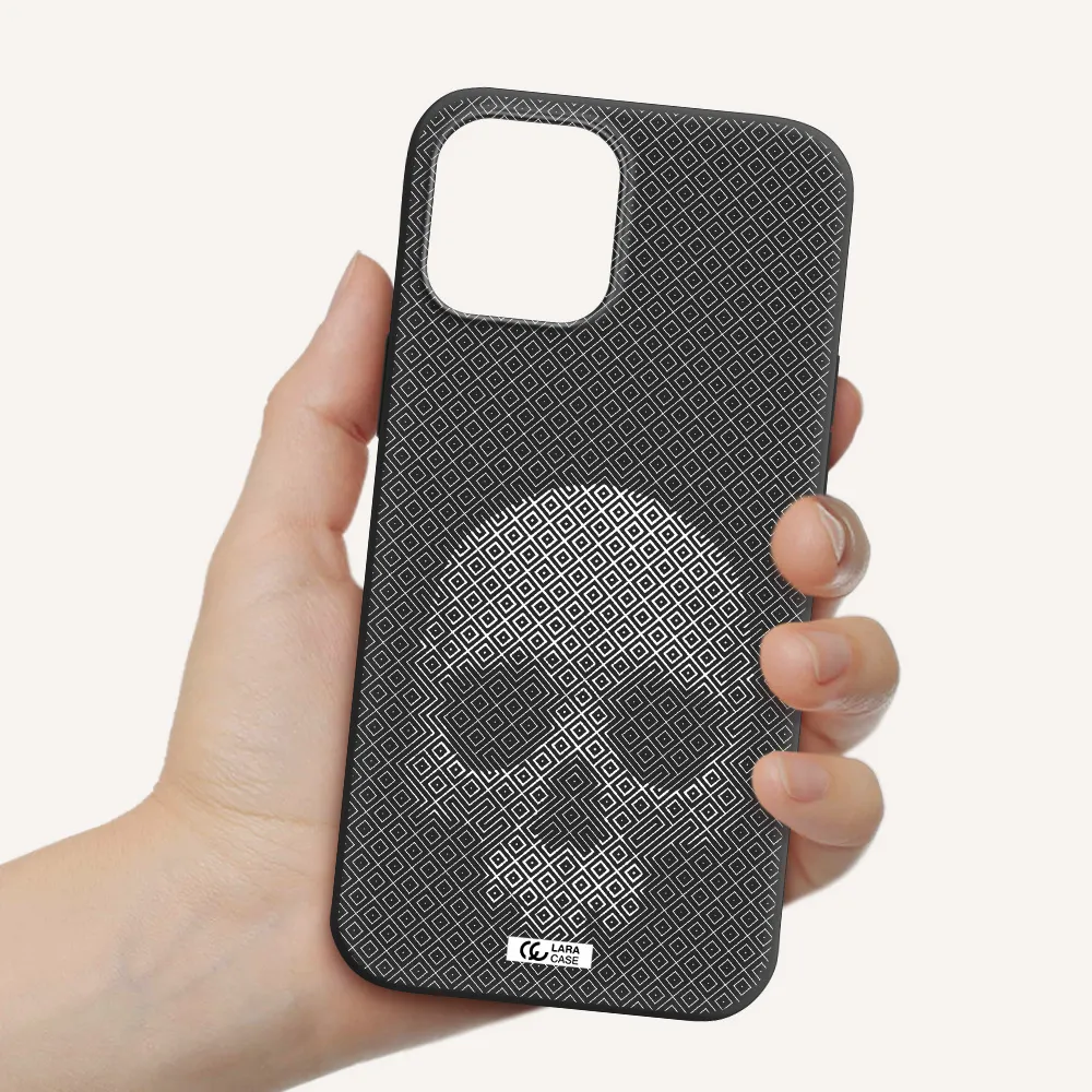 Skull Line Pattern Apple iPhone 12 pro max Silicone black Case