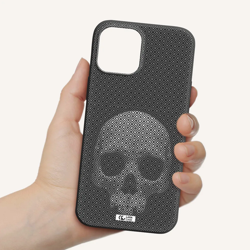 Skull Line Pattern Apple iPhone 12 pro Silicone black Case