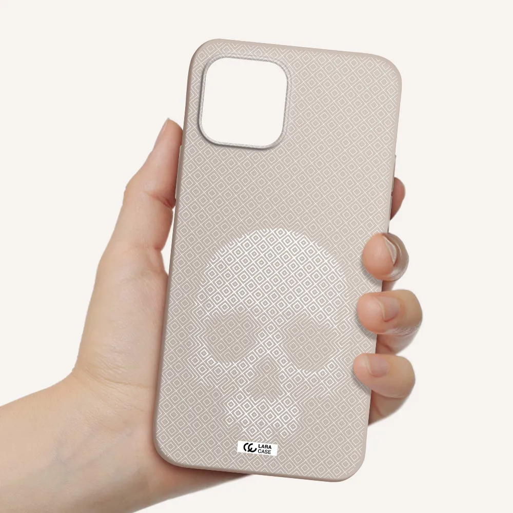 Skull Line Pattern Apple iPhone 12 Silicone Stone Case