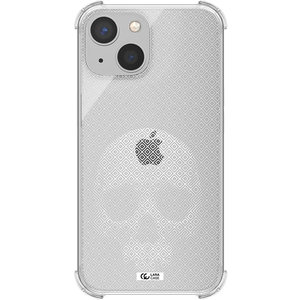 Skull Line Pattern Apple iPhone 13 Clear PC Case