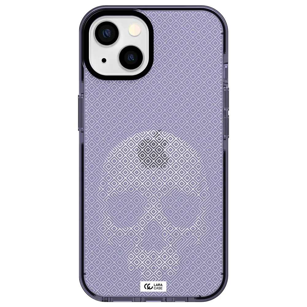 Skull Line Pattern Apple iPhone 13 impact Lilac Case