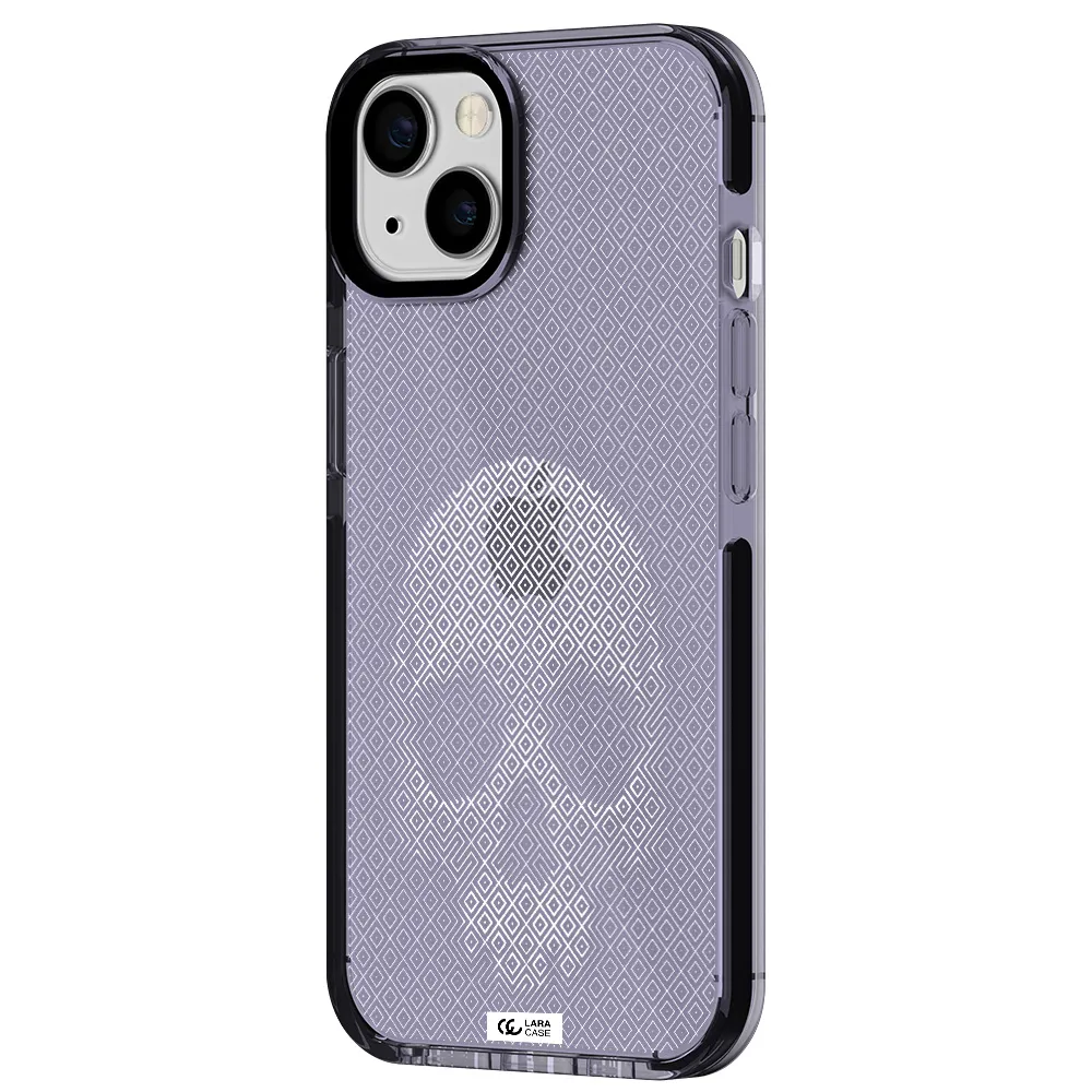 Skull Line Pattern Apple iPhone 13 impact Lilac Case