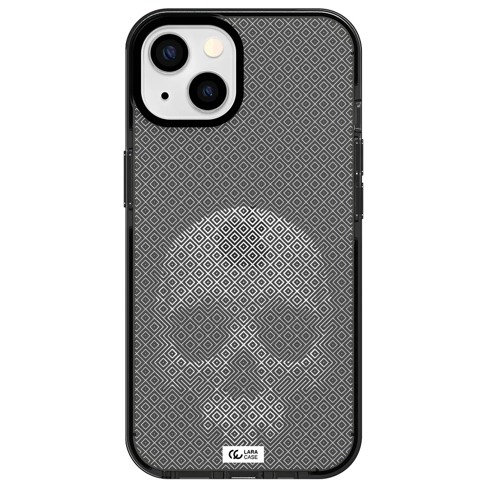 Skull Line Pattern Apple iPhone 13 impact Smoke Black Case