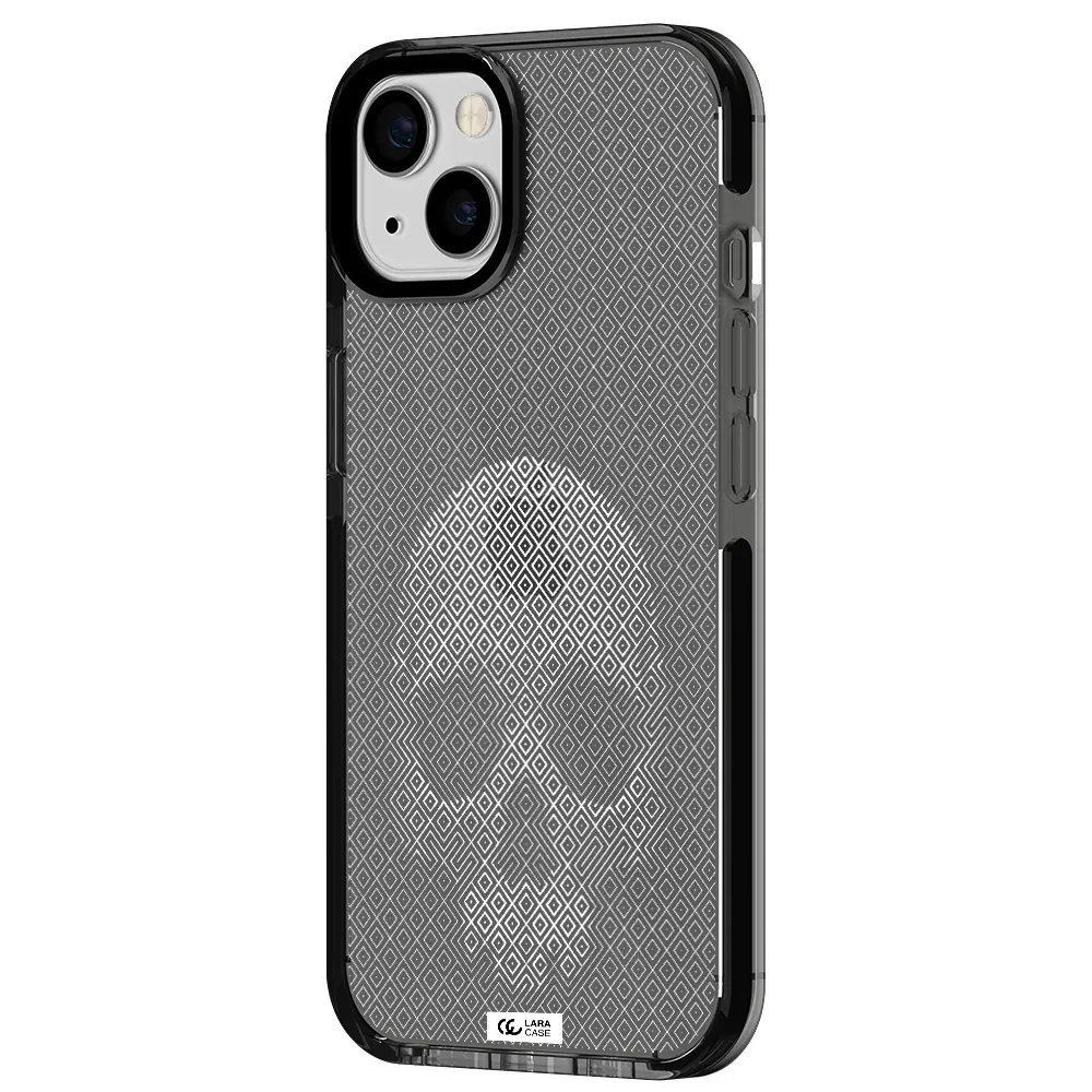 Skull Line Pattern Apple iPhone 13 impact Smoke Black Case