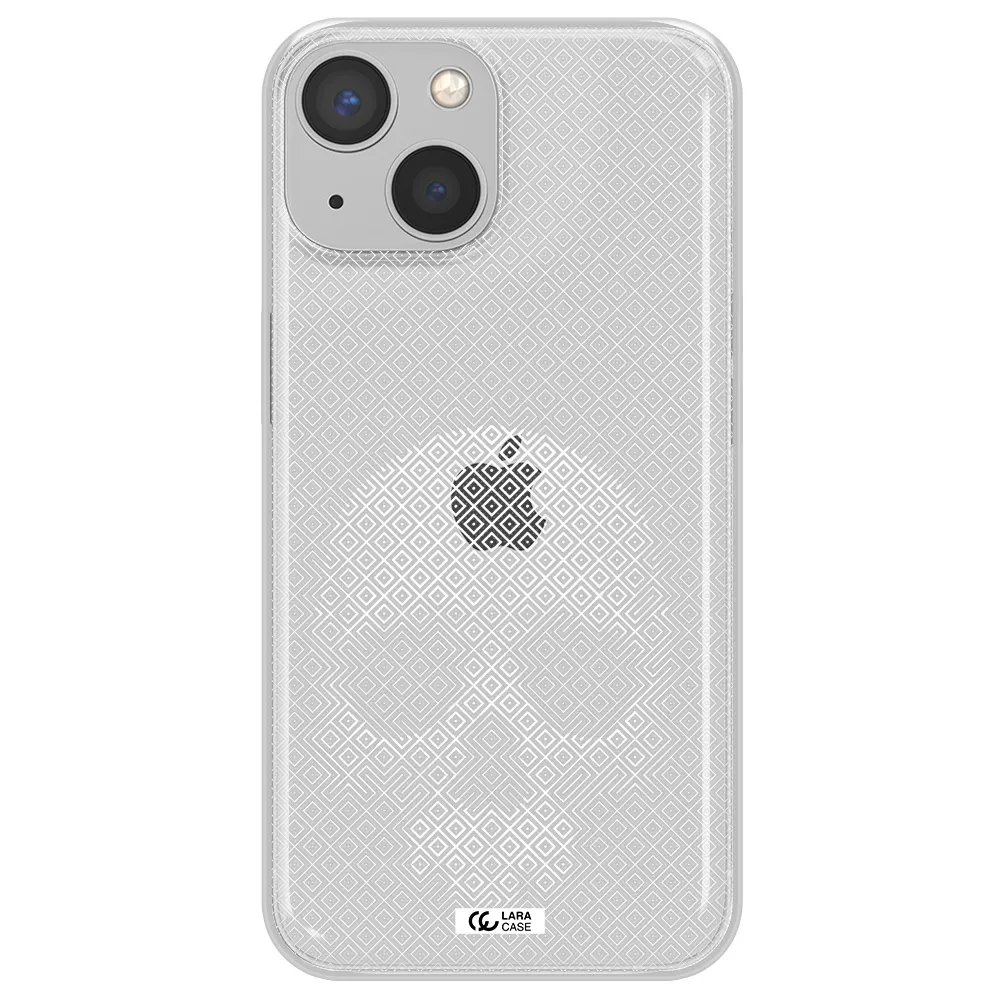 Skull Line Pattern Apple iPhone 13 mini Clear TPU Case
