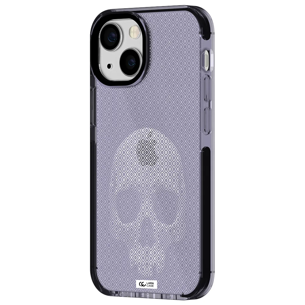 Skull Line Pattern Apple iPhone 13 mini impact Lilac Case