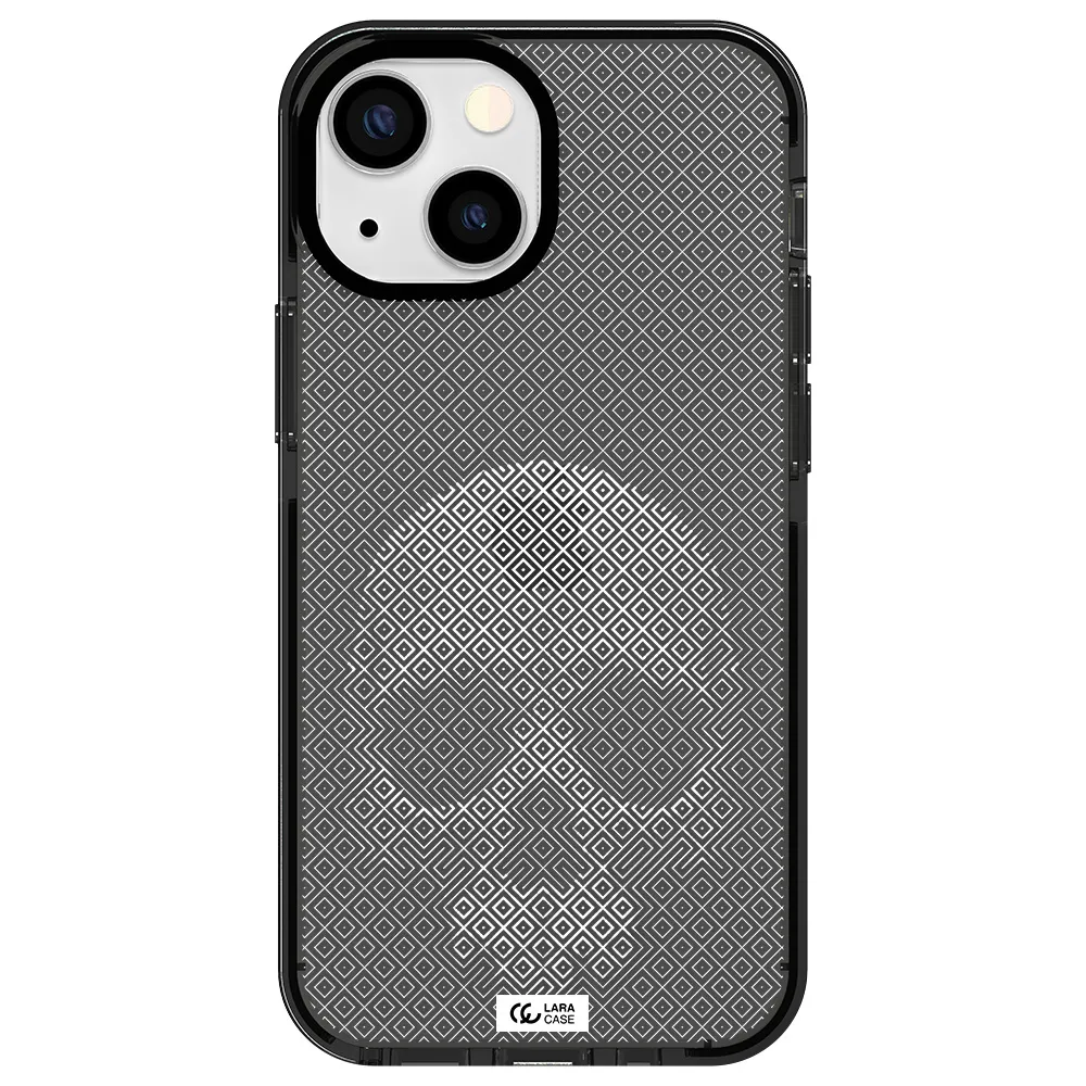 Skull Line Pattern Apple iPhone 13 mini impact Smoke Black Case