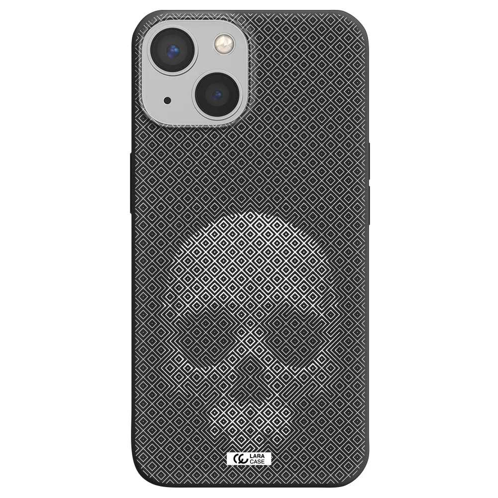 Skull Line Pattern Apple iPhone 13 mini Silicone black Case