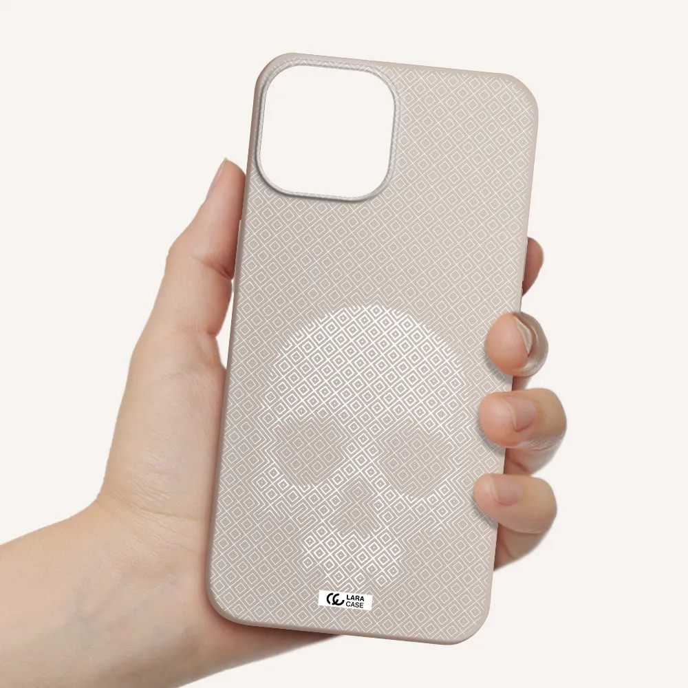 Skull Line Pattern Apple iPhone 13 mini Silicone Stone Case