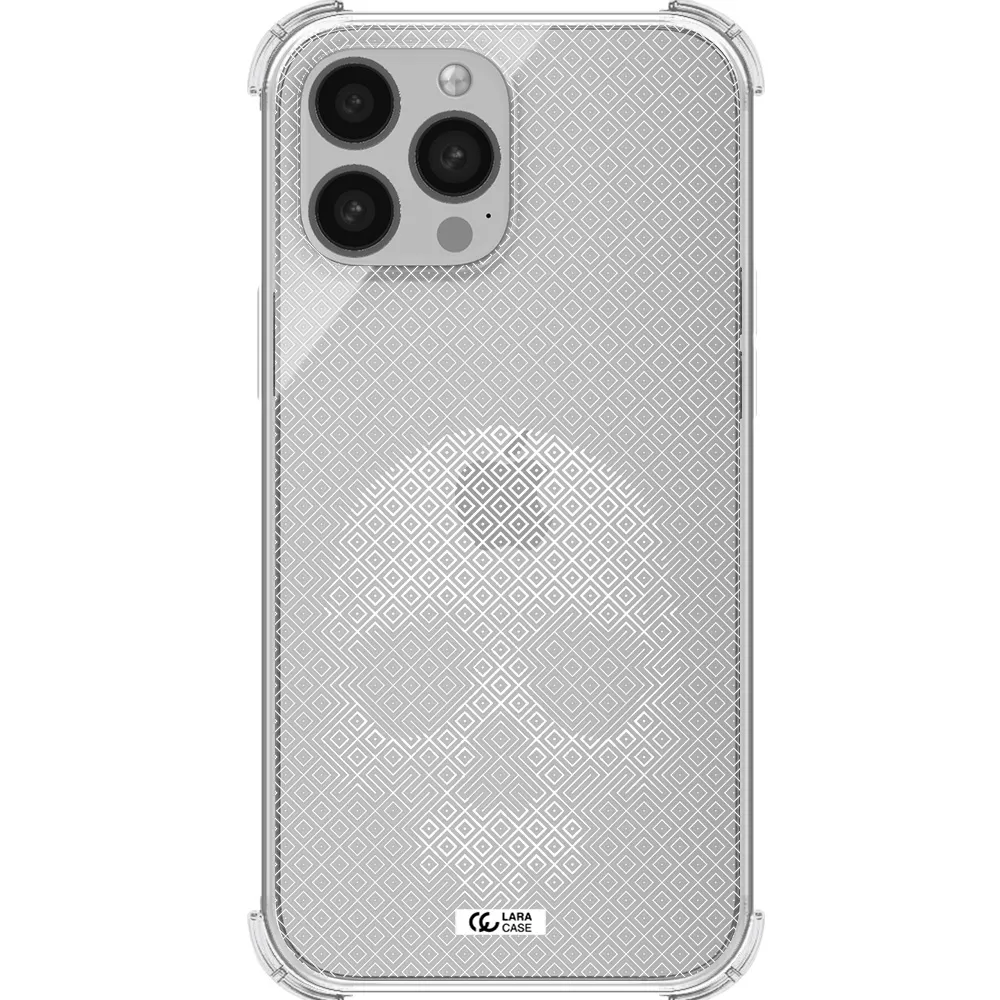 Skull Line Pattern Apple iPhone 13 Pro Clear PC Case