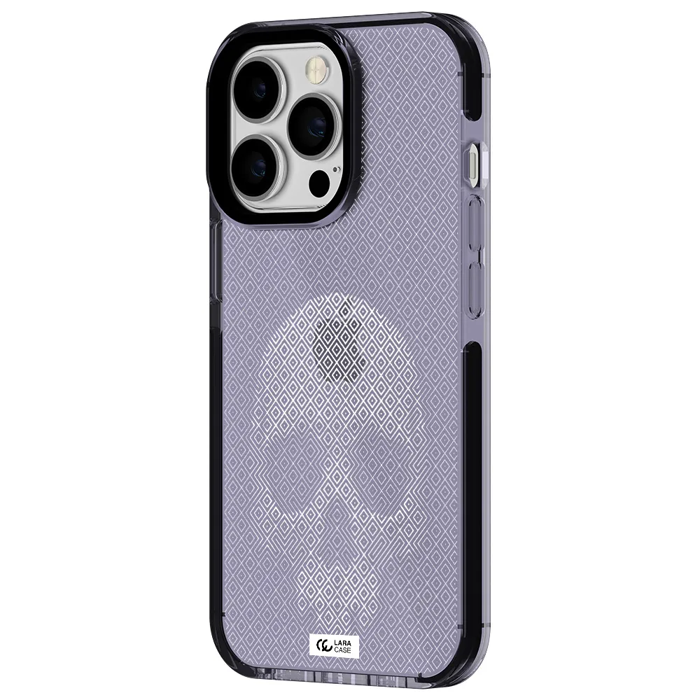 Skull Line Pattern Apple iPhone 13 Pro impact Lilac Case