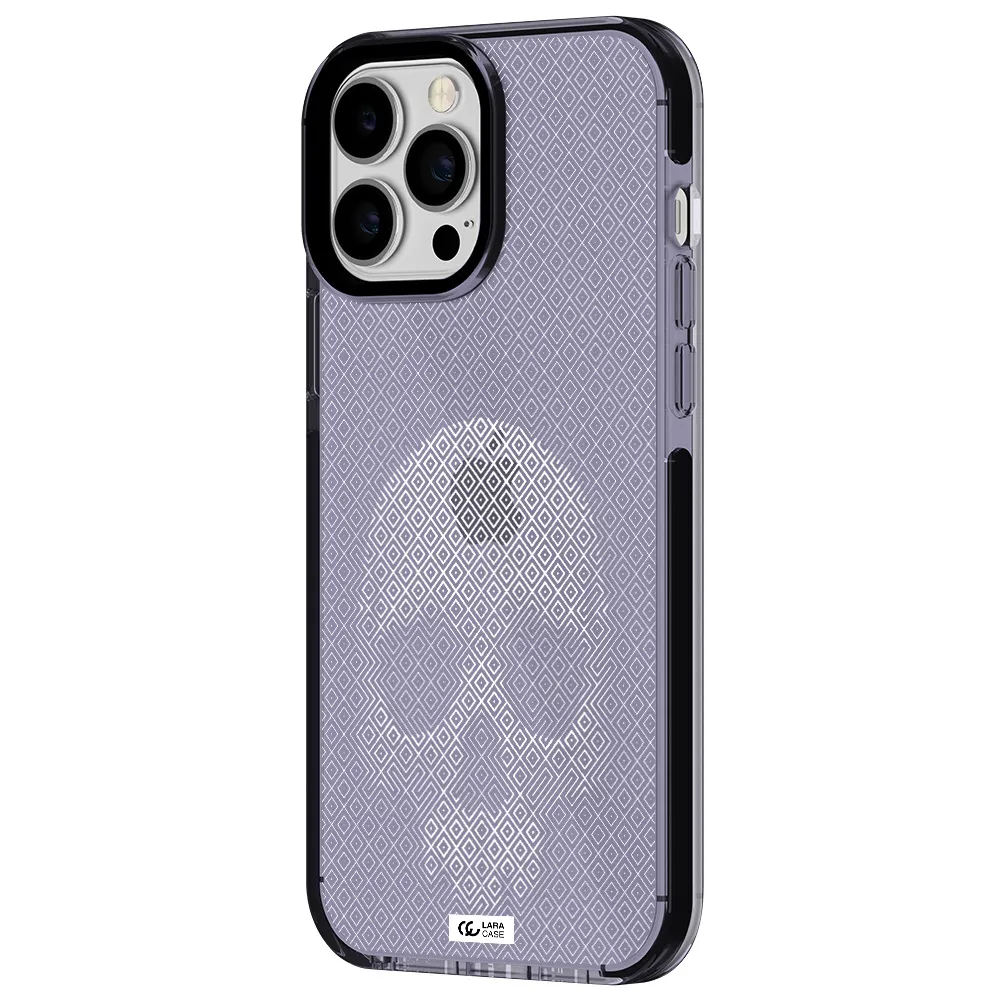 Skull Line Pattern Apple iPhone 13 Pro Max impact Lilac Case