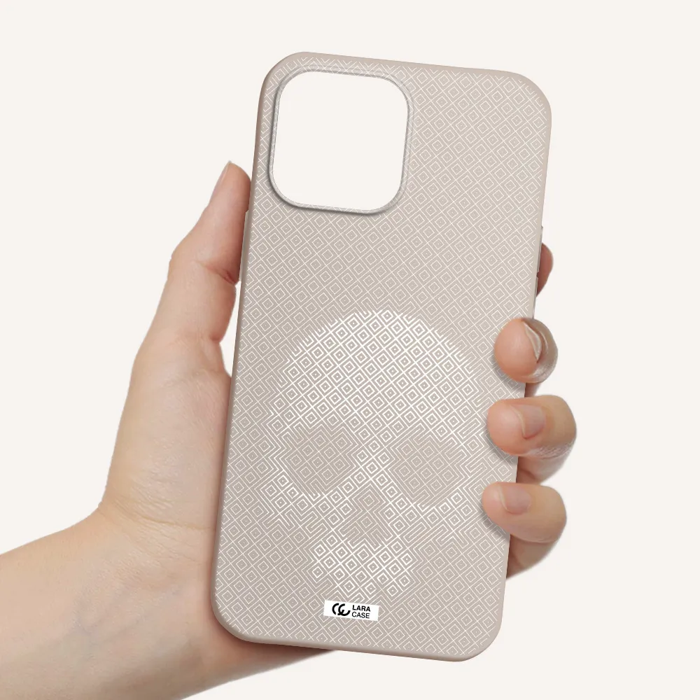Skull Line Pattern Apple iPhone 13 Pro Silicone Stone Case